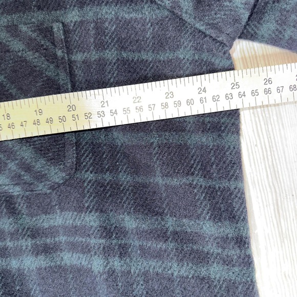 Represent Hooded Shacket Mens Large Black Green Tan Split Plaid Quilted Lined - Picture 11 of 12